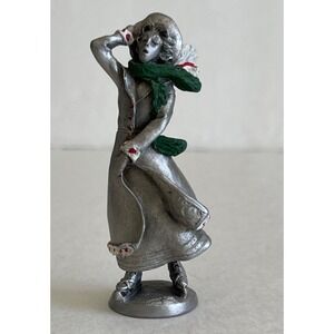 Hudson Pewter 1987 Minature Alice Villager Ice Skating Figurine #4207